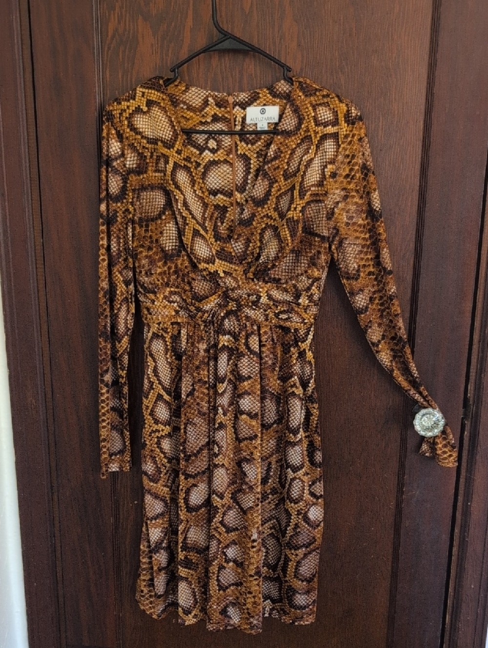 Altuzarra Target Python-Print Wrap Dress in Brown and Black